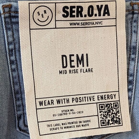 SER.O.YA Flare Jean Demi Mid Rise sz 32 in Coastline NWT - Picture 12 of 15